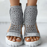 Knitted Wedge™ - Geflochtene geometrische Keilsandalen