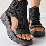 Knitted Wedge™ - Geflochtene geometrische Keilsandalen