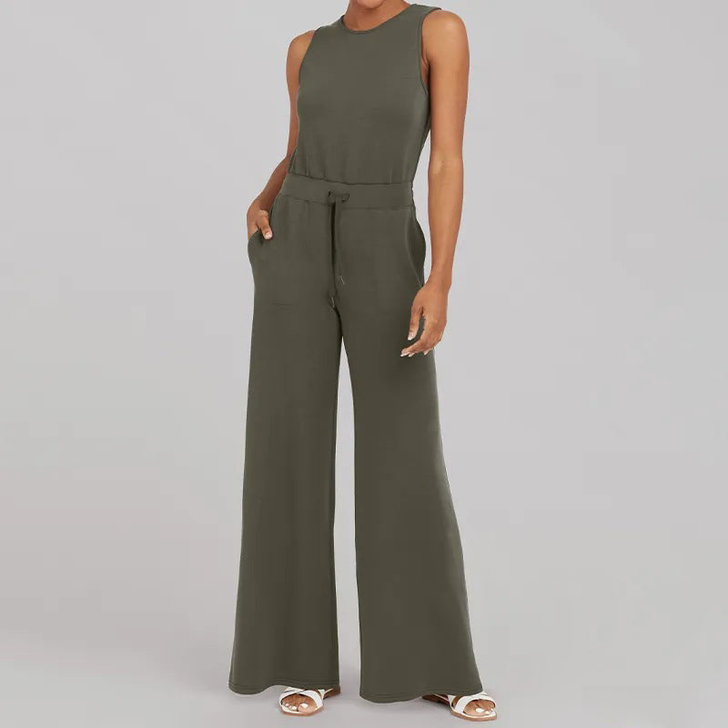 Desiree - Ärmelloser unifarbener Jumpsuit