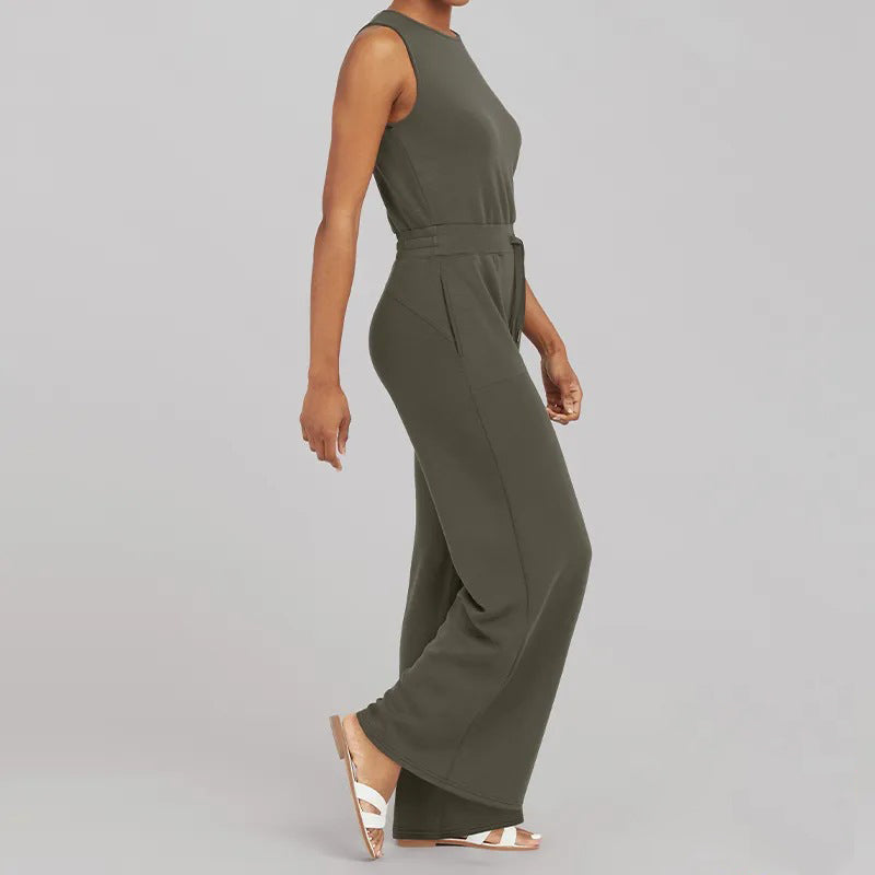 Desiree - Ärmelloser unifarbener Jumpsuit