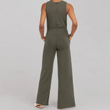 Desiree - Ärmelloser unifarbener Jumpsuit