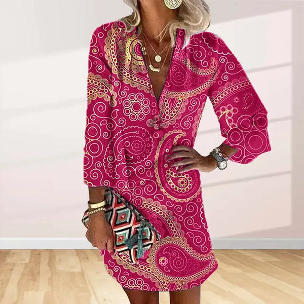 Emelia™ | Ibiza Mode Bequemes Damen Kleid Mit Einzigartigem Druck