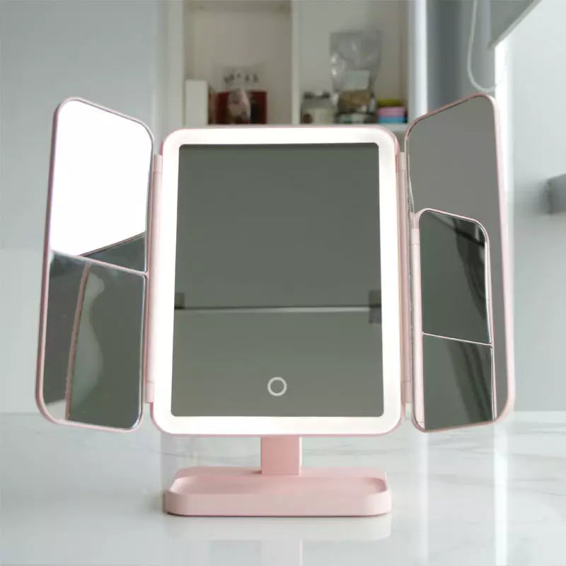 Vanity Mirror™ |  Dreifaltiger Make-up-Spiegel mit dreifarbiger LED-Beleuchtung