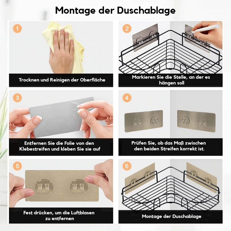 Aufbohrsicherer Duschhalter | Ordentliches und einfaches Verstauen all Ihrer Dinge