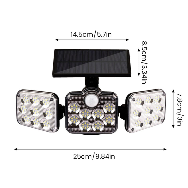 Triplesolar™ - Dreifach-LED-Solar-Wandleuchte