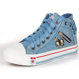 Halle Schuhe - Denim Skull Punk-Leinwandschuhe